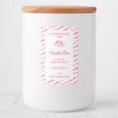 Roze witte Word Cloud Lijst Product Labels harten Voedselcontainer Etiket (Voorkant)