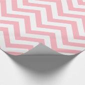 Roze witte XL Chevron ZigZag Pattern Cadeaupapier (Hoek)