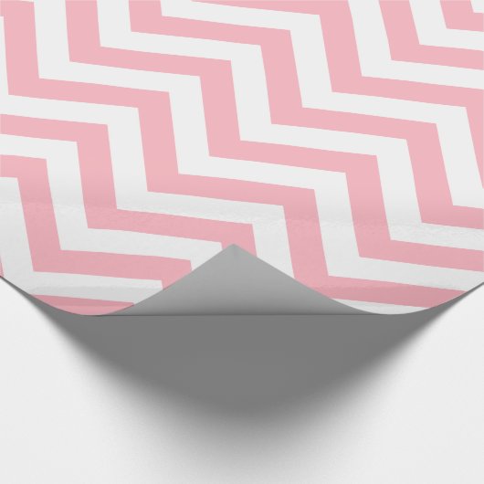 Roze witte XL Chevron ZigZag Pattern Cadeaupapier (Hoek)