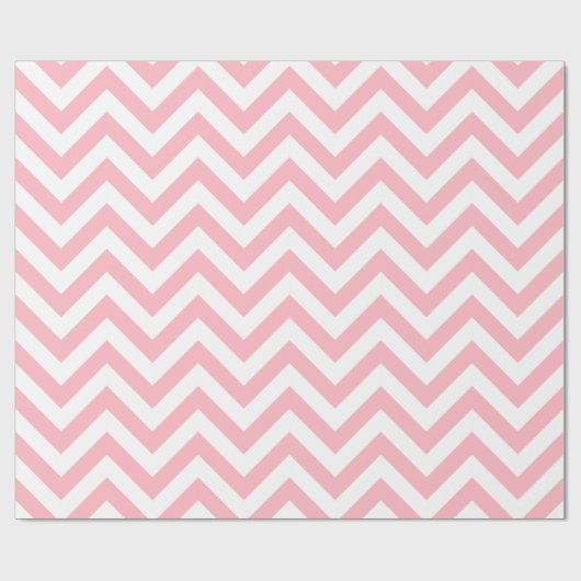 Roze witte XL Chevron ZigZag Pattern Cadeaupapier (Vlak)