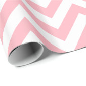 Roze witte XL Chevron ZigZag Pattern Cadeaupapier (Rol Hoek)