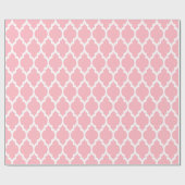 Roze witte XL Marokkaanse Quatrefoil #4 Cadeaupapier (Vlak)