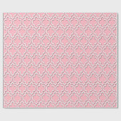 Roze Witte XL Marokkaanse Quatrefoil #7DS Cadeaupapier (Vlak)