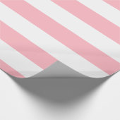 Roze, Witte XL Strepen Patroon Cadeaupapier (Hoek)