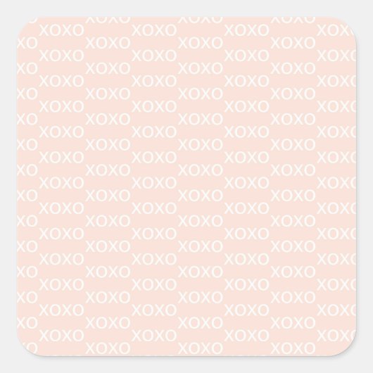 Roze & Witte xoxo Valentijnsfeest Vierkante Sticker (Voorkant)