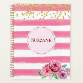 Roze witte zalon Beauty Floral Planner (Voorkant)