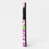 Roze witte Zebra Leopard Huidnaam Aangepast Case-Mate iPhone Case (Achterkant/links)