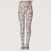 Roze witte Zeemeermin Afdrukken Leggings (Voorkant)