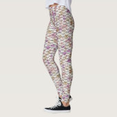 Roze witte Zeemeermin Afdrukken Leggings (Links)