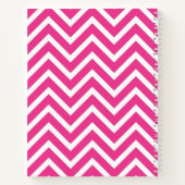 Roze & Witte Zigzag Chevron Patroon Journal Notitieboek (Achterkant)