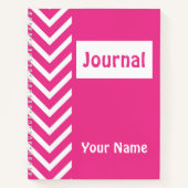 Roze & Witte Zigzag Chevron Patroon Journal Notitieboek (Voorkant)