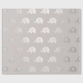 Roze, witte zilver prinses Elephant New Baby Cadeaupapier (Vlak)