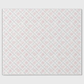 Roze Witte Zilveren Glitter Vierkanten Trouwfeest Cadeaupapier (Vlak)