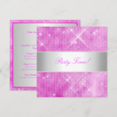 Roze witte zilververlichting kaart (Voorkant / Achterkant)