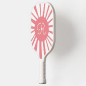 Roze Witte Zon Monogrammed Pickleball Paddle (Links)