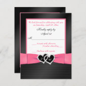 Roze witte zwarte AUX Pleats Hearts Weddenschap RS Kaart (Voorkant / Achterkant)