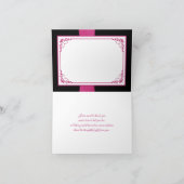 Roze, Witte, Zwarte Bloemen Trouw Dankjewel Kaart (Binnen)