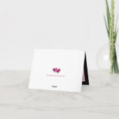 Roze, Witte, Zwarte Bloemen Trouw Dankjewel Kaart (Achterkant)