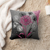 Roze, Witte Zwarte Paardenbloemen Kussen (Deken)