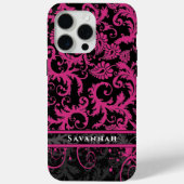 Roze witte zwarte, persoonlijke Damask iPhone Case-Mate iPhone Case (Achterkant)