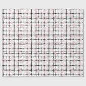 Roze Witte Zwarte Strepen Cadeaupapier (Vlak)