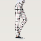 Roze Witte Zwarte Strepen Leggings (Rechts)