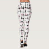 Roze Witte Zwarte Strepen Leggings (Achterkant)