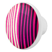 Roze witte zwarte verticale strepen keramische knop (Rechts)