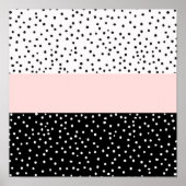 Roze witte zwarte waterverf poka-punten poster (Voorkant)
