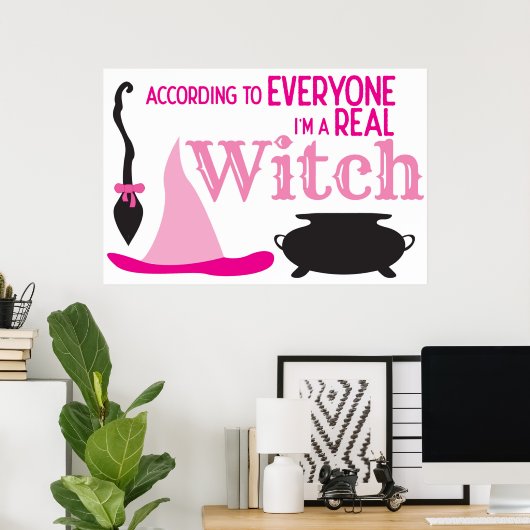 Roze wittige halloween poster (Thuiskantoor)