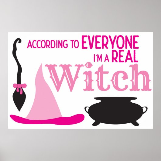 Roze wittige halloween poster (Voorkant)