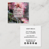 Roze woestijn - Strooier - Wildflower Fotoreis Vierkante Visitekaartje (Voorkant / Achterkant)