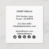 Roze woestijn - Strooier - Wildflower Fotoreis Vierkante Visitekaartje (Achterkant)