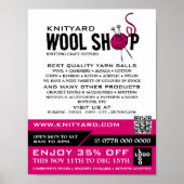Roze wol Winkel, Knitting Store, Garn Store Poster (Voorkant)