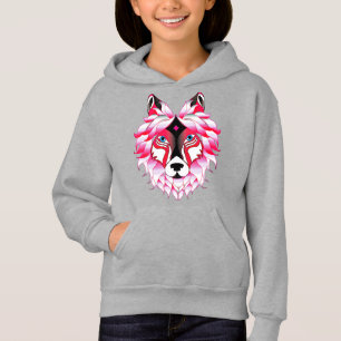 Roze Wolf Head Polygon Design-24531