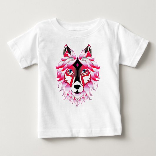 Roze Wolf Head Polygon Design-24531 (Voorkant)