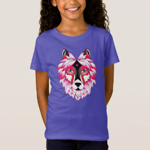 Roze Wolf Head Polygon Design-24531 T-shirt