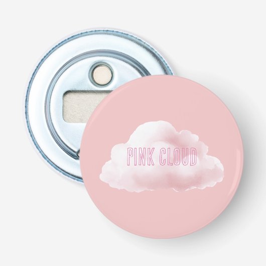 Roze wolk button flesopener (Voorkant)