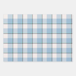 Roze wolk en blauwe lagune kariert inpakpapier vel