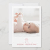 Roze Wolk Foto Twinkle Twinkle Star 1e Verjaardag Kaart (Achterkant)