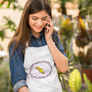 Roze wolk Geel bliksembolt VolwassenSchort Standaard Schort