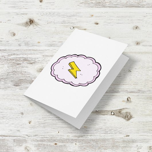 Roze wolk gele bliksemschicht kaart
