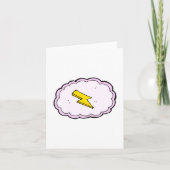 Roze wolk gele bliksemschicht kaart (Voorkant)