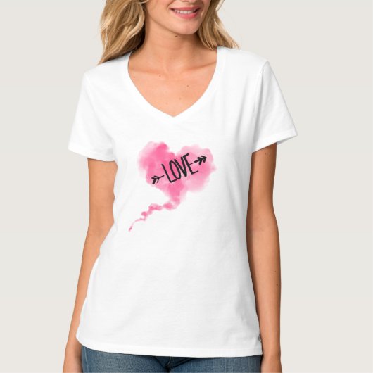 Roze wolk hart T-shirt (Voorkant)