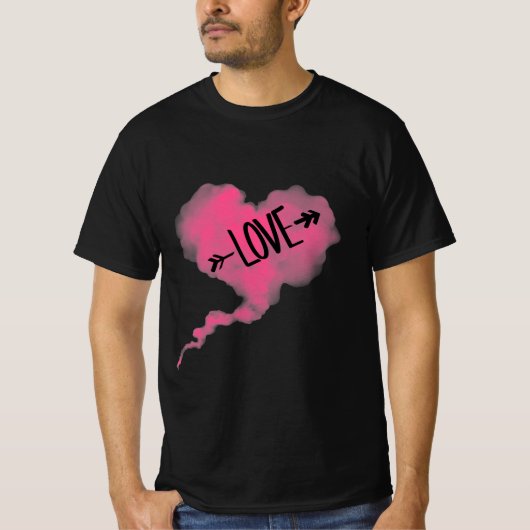 Roze wolk hart T-shirt (Voorkant)