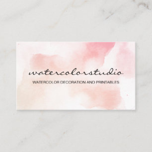 Roze wolk kunstschilderij abstract penseel waterve visitekaartje