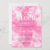 Roze wolk negen Meisje baby shower Kaart (Voorkant)