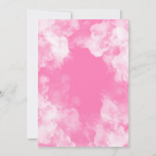 Roze wolk negen Meisje baby shower Kaart (Achterkant)