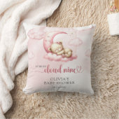 Roze wolk negen teddybeer meisje baby shower kussen (Deken)