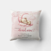 Roze wolk negen teddybeer meisje baby shower kussen (Achterkant)